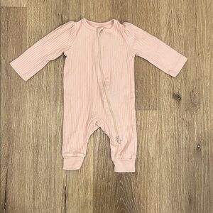 Pink Ribbed Kids One Piece